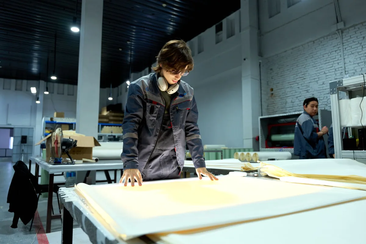 Contrôle qualité en usine : inspection de produits finis sur une chaîne de production